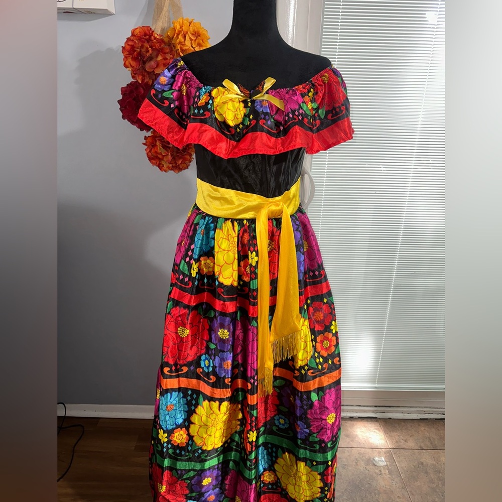 Sugar Skull Beauty Costume for Adults - Day of the Dead size small